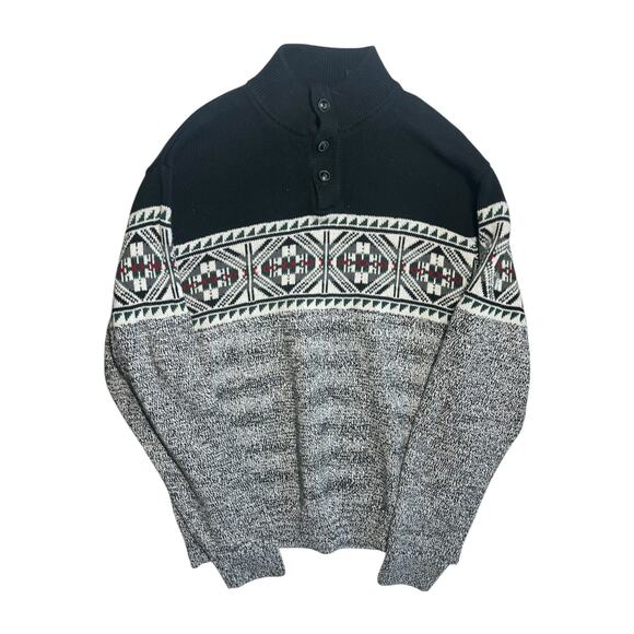 Chaps XL Patterned Quarter-Button Pullover Sweater - Picture 1 of 3